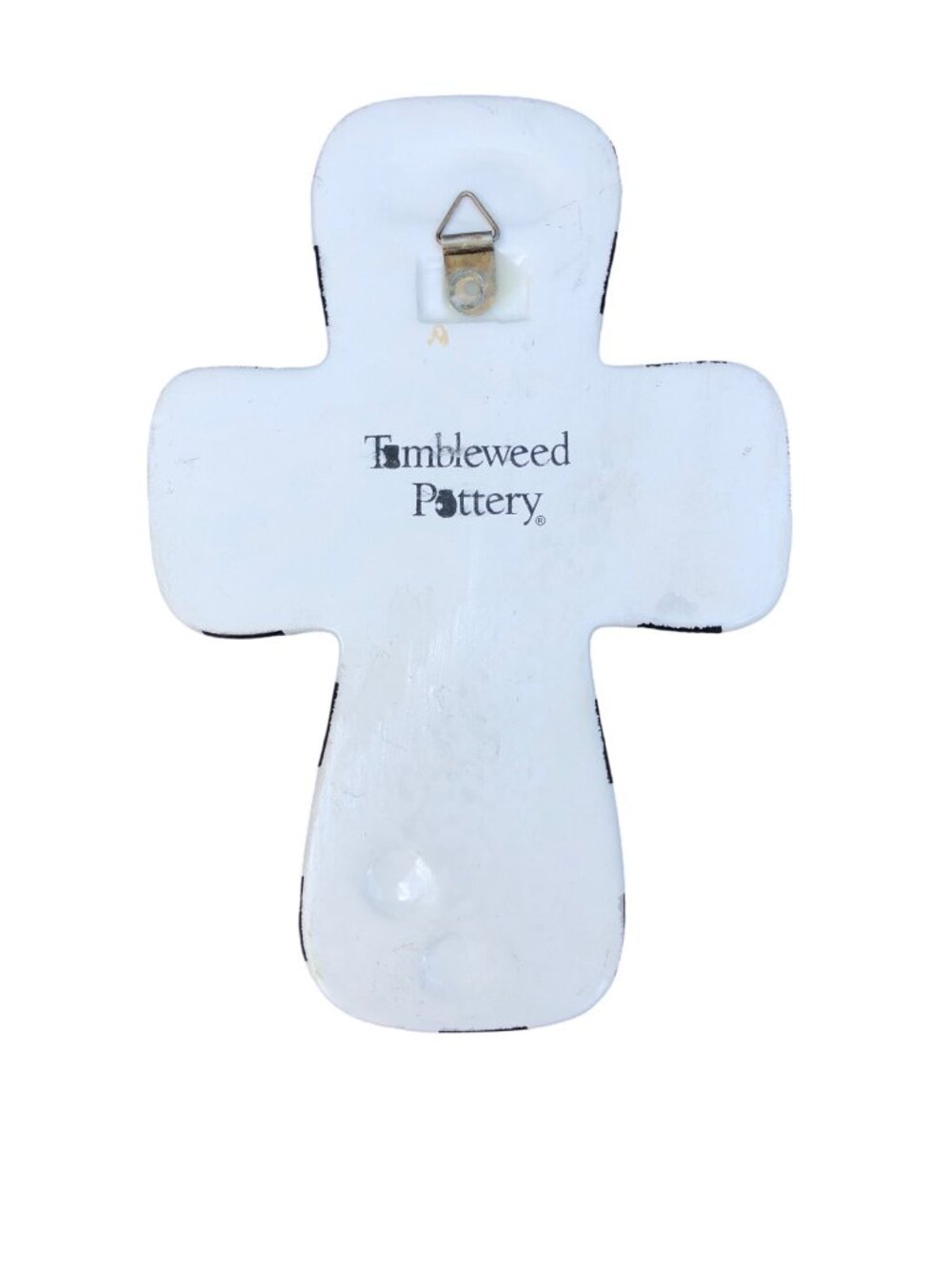 Tumbleweed Pottery Cross Hand Painted Ceramic Wall Hanging Cottage Core Decor Fa - Picture 3 of 6